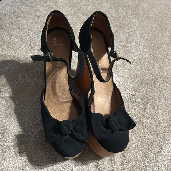 Jeffery Campbell Daisies From Anthropology Black Platform Wedge Heels - Picture 5 of 12